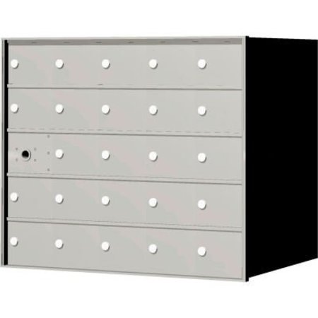 FLORENCE MFG CO Florence 4B+ Horizontal Mailbox, 28" H, 24 Mailboxes, Front Loading, Aluminum, USPS 140055A